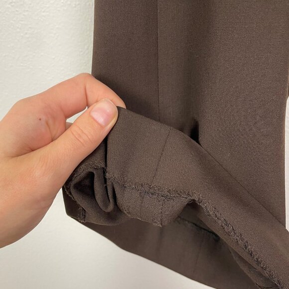 Lafayette 148‎ Women's 8 Tapered Leg High Rise Chocolate Brown Wool Trousers - Picture 7 of 10